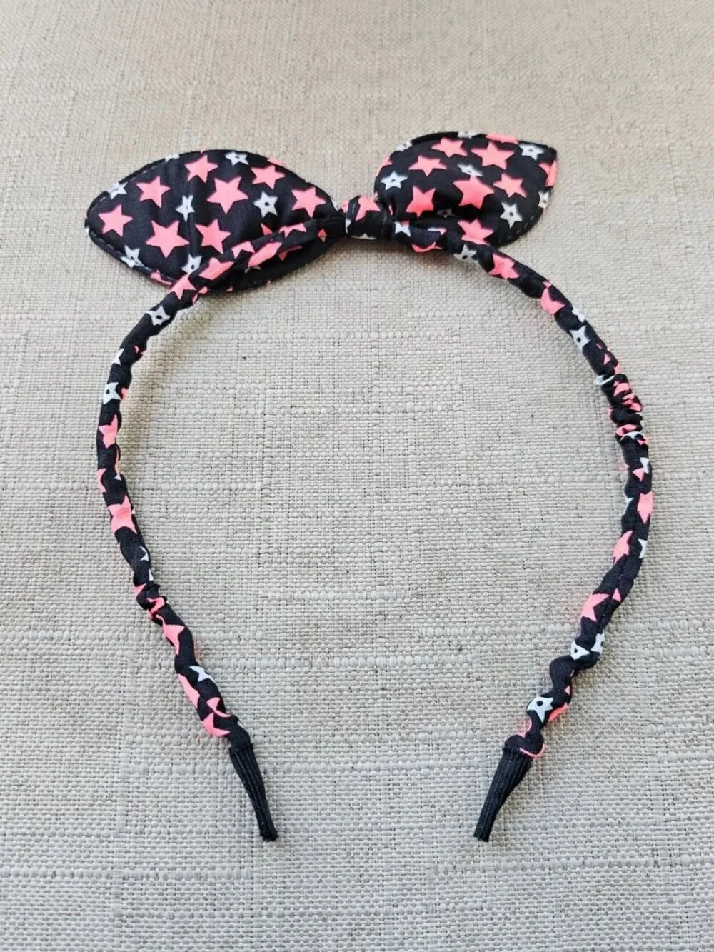 Girl Hair Catcher Pink Star Black Hair Accessories Bunny Ear Shape Bow Hair Clip
